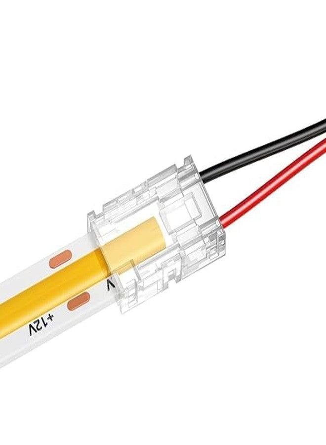 JACKAL 8mm LED Strip Light Connector for 12V/24V LED Strip | 2 Pin No Solder Wire to Strip Clip | LED Connector for Home Decoration, Car Lighting, DIY Use | India Compatible (Pack of 10) - Image 1